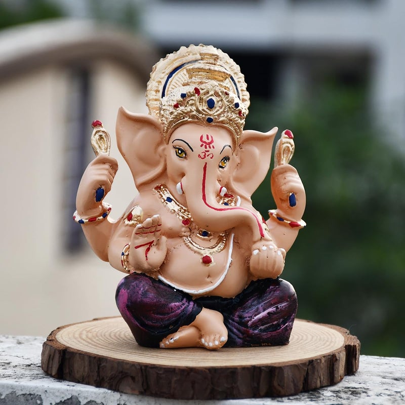 Saugat Traders Diwali Gift for Friends & Family - Ganesh Statue with Tealight Candle Holder with Shubh Labh for Diwali Decoration, Office Shop - Religious Gift - Image 3