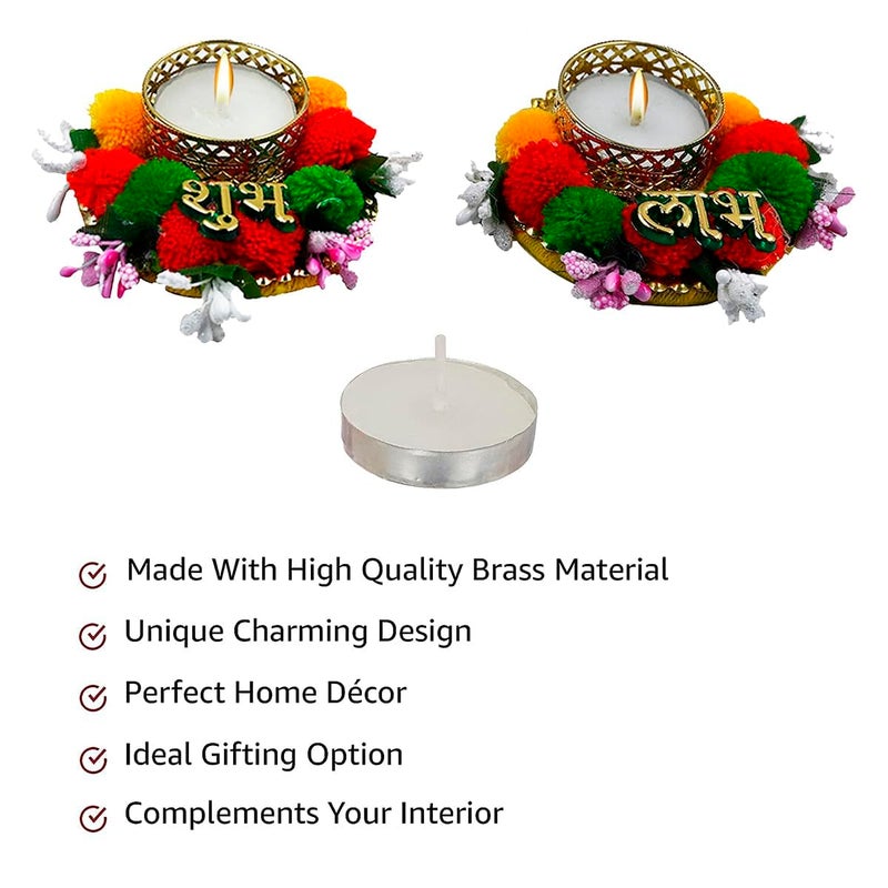 Saugat Traders Diwali Gift for Friends & Family - Ganesh Statue with Tealight Candle Holder with Shubh Labh for Diwali Decoration, Office Shop - Religious Gift - Image 4