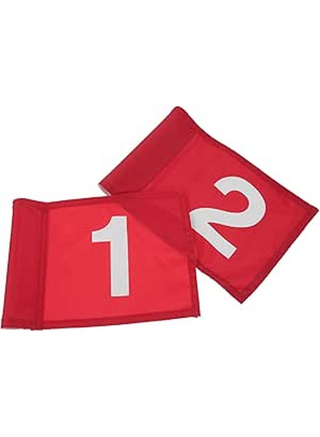 2 Polyester Numbered Golf Course Flags Red White Training Pin Outdoor Practice Flagsticks For Putting And Course Supplies - Image 1