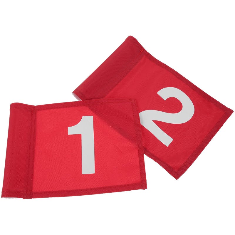 2 Polyester Numbered Golf Course Flags Red White Training Pin Outdoor Practice Flagsticks For Putting And Course Supplies - Image 2