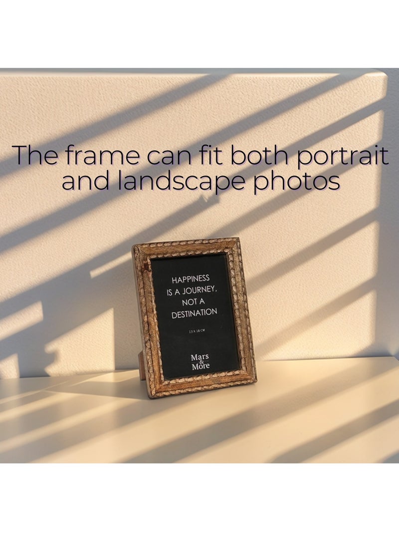 Mars & More - Handcrafted Wooden Photo Frame 15x20 cm by Artesania - Image 1