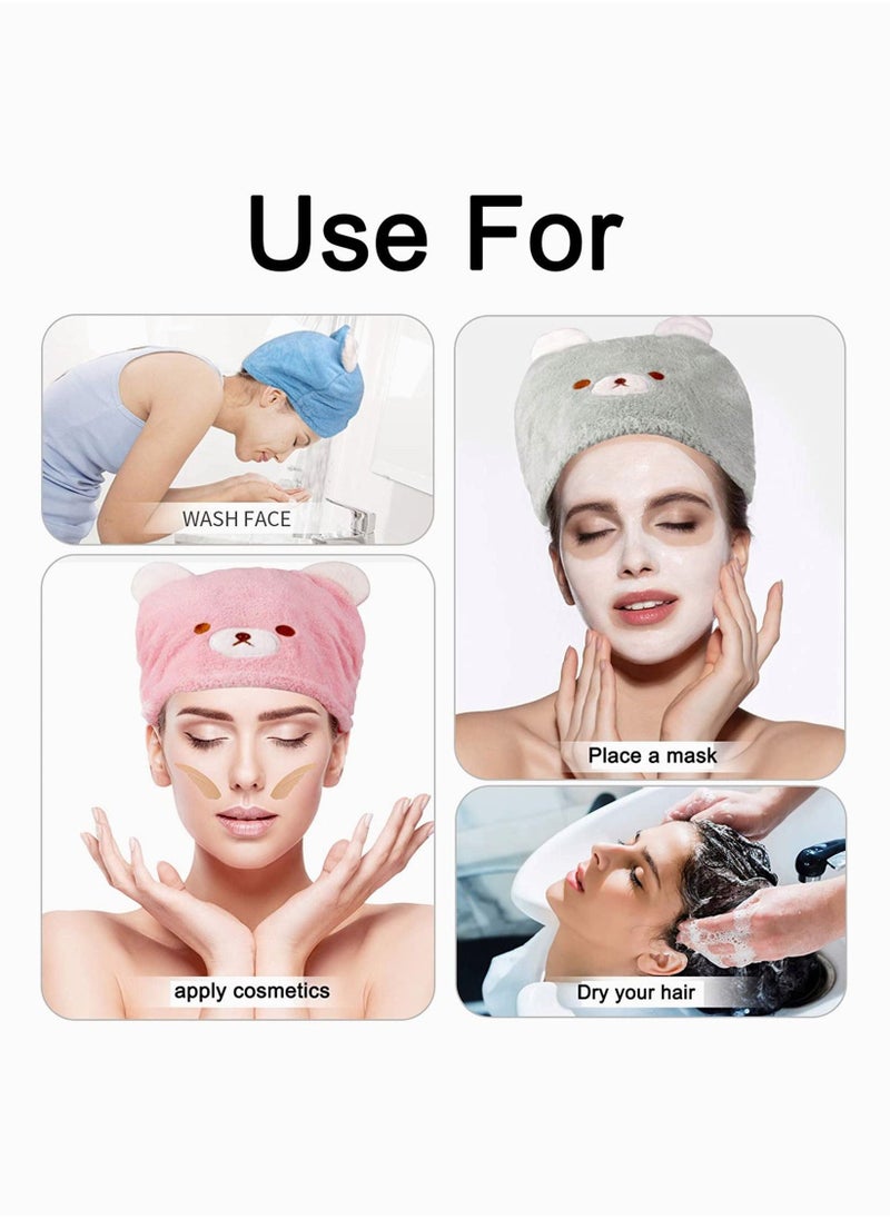 SYOSI Hair Drying Towel for Kids Girls Soft Absorbent Kids Dry Hair Cap Kids Hair Towel Wrap Head Towel Wraps for Kids 3Pcs  - Image 2