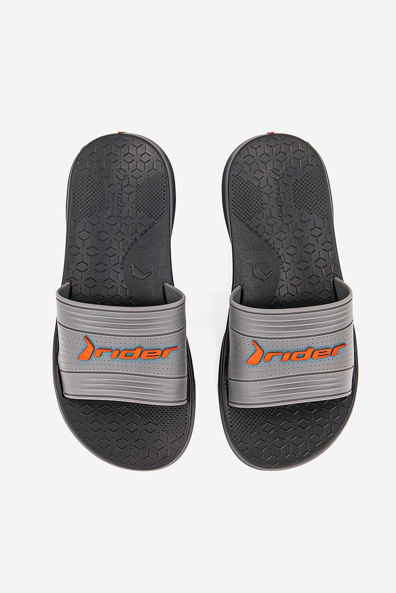 RIDER Men Brand Logo Slip On Slipper, Black - Image 4