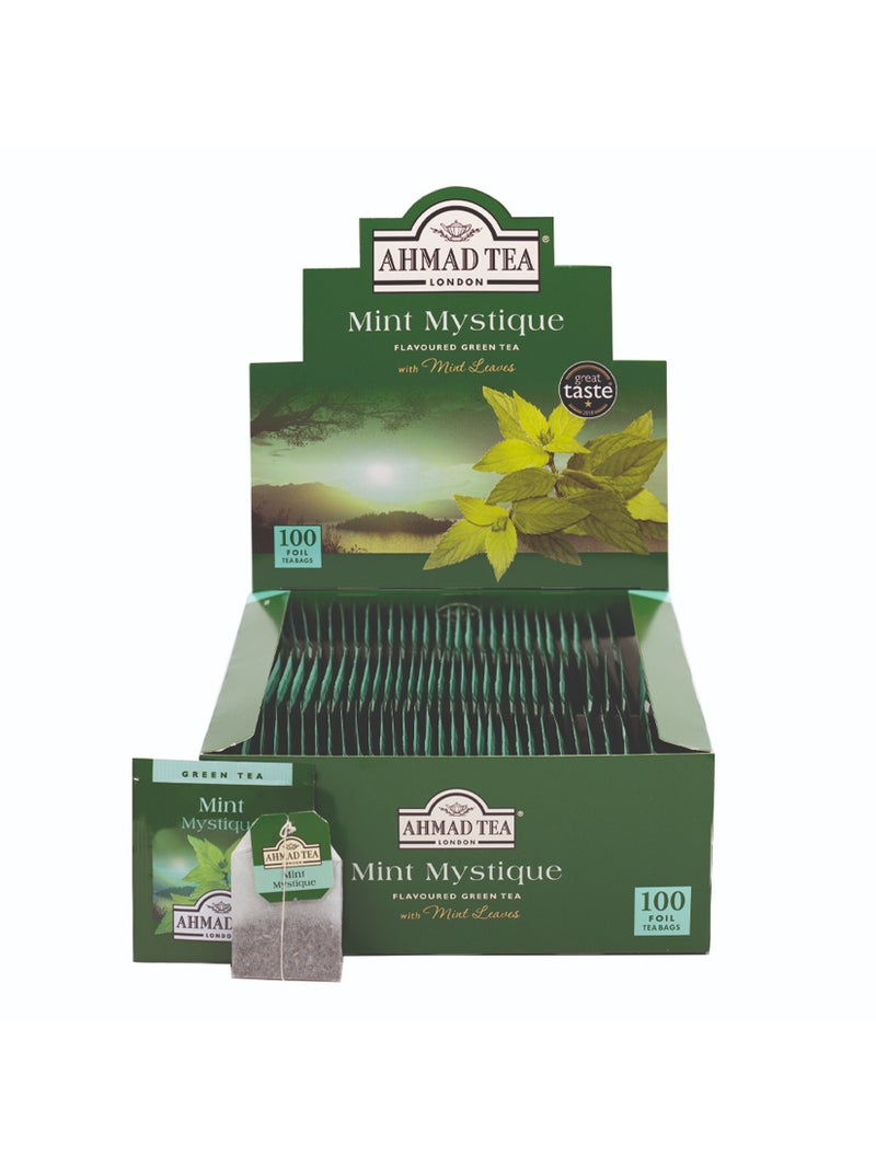 Ahmad Tea Green Tea Alu Mint Bags 100 Teabags (200g) - Image 4