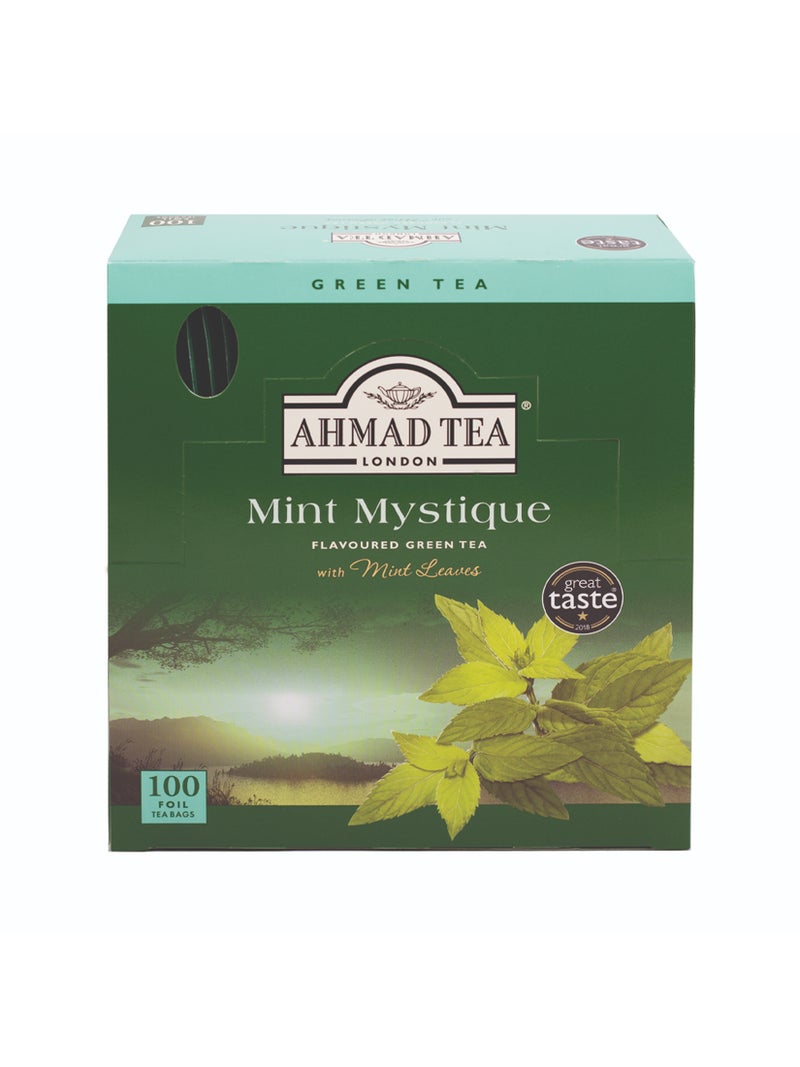Ahmad Tea Green Tea Alu Mint Bags 100 Teabags (200g) - Image 1
