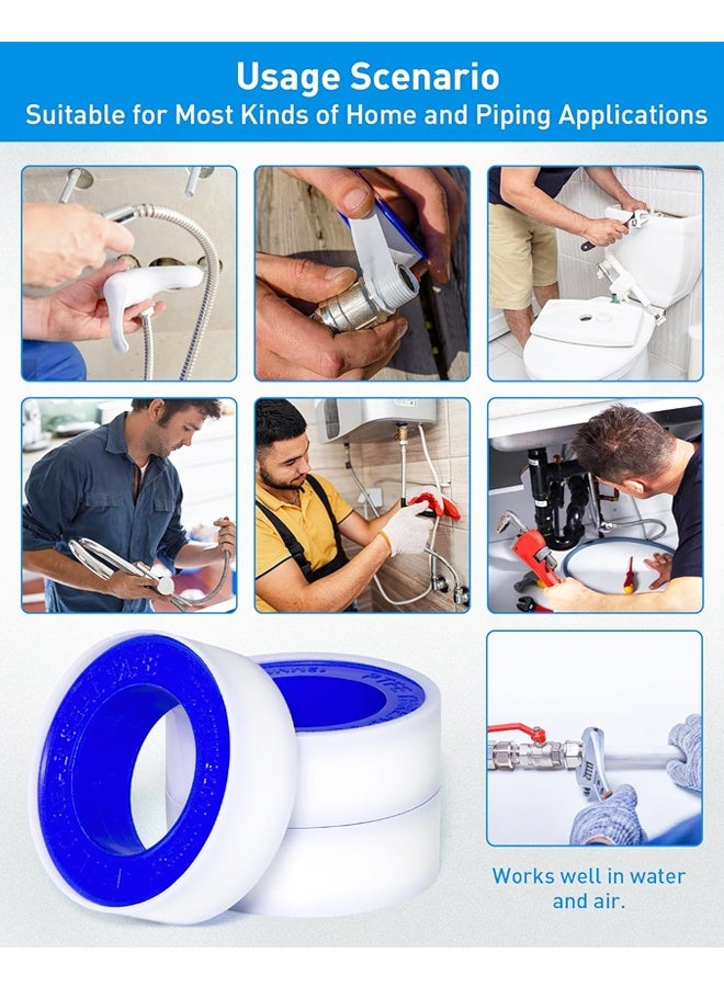 6 Roll Blue PTFE Thread Seal Tape Waterproof Plumbing Pipe Teflon Tape For Water Pipe Sealing - Image 5