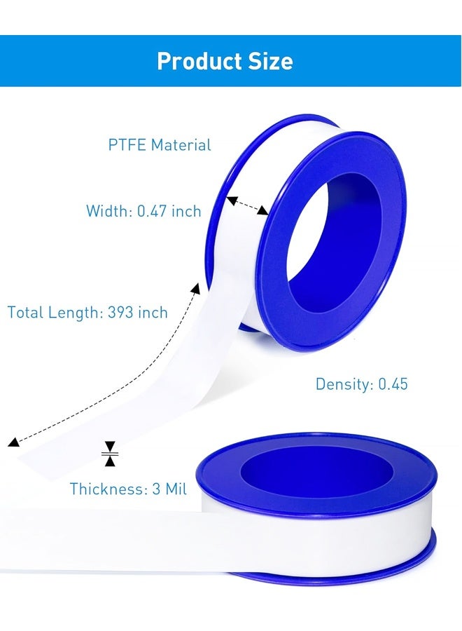 6 Roll Blue PTFE Thread Seal Tape Waterproof Plumbing Pipe Teflon Tape For Water Pipe Sealing - Image 2