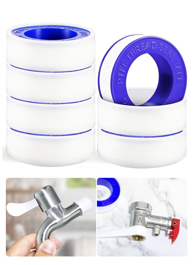 6 Roll Blue PTFE Thread Seal Tape Waterproof Plumbing Pipe Teflon Tape For Water Pipe Sealing - Image 1