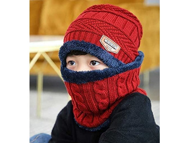 BeFall Kids Warm Winter Beanie Hat & Scarf Set for Boys Girls. Stylish Knit Skull Cap with Fleece Lining, Cold Snow Knit Cap, Air Proof Cap, Ear Warmer Cap, for 5-14 Years Old - Image 2