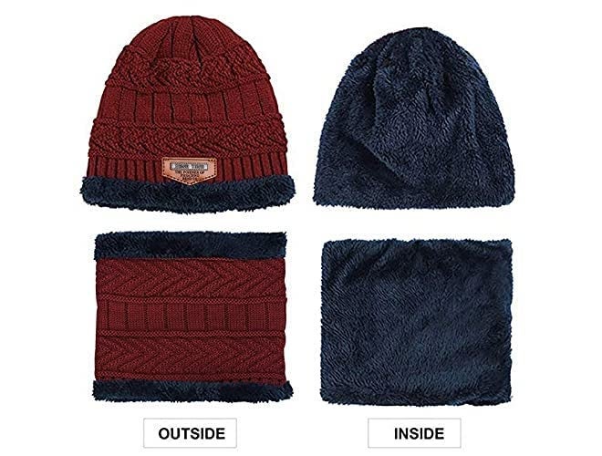 BeFall Kids Warm Winter Beanie Hat & Scarf Set for Boys Girls. Stylish Knit Skull Cap with Fleece Lining, Cold Snow Knit Cap, Air Proof Cap, Ear Warmer Cap, for 5-14 Years Old - Image 4
