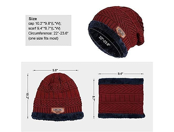 BeFall Kids Warm Winter Beanie Hat & Scarf Set for Boys Girls. Stylish Knit Skull Cap with Fleece Lining, Cold Snow Knit Cap, Air Proof Cap, Ear Warmer Cap, for 5-14 Years Old - Image 3