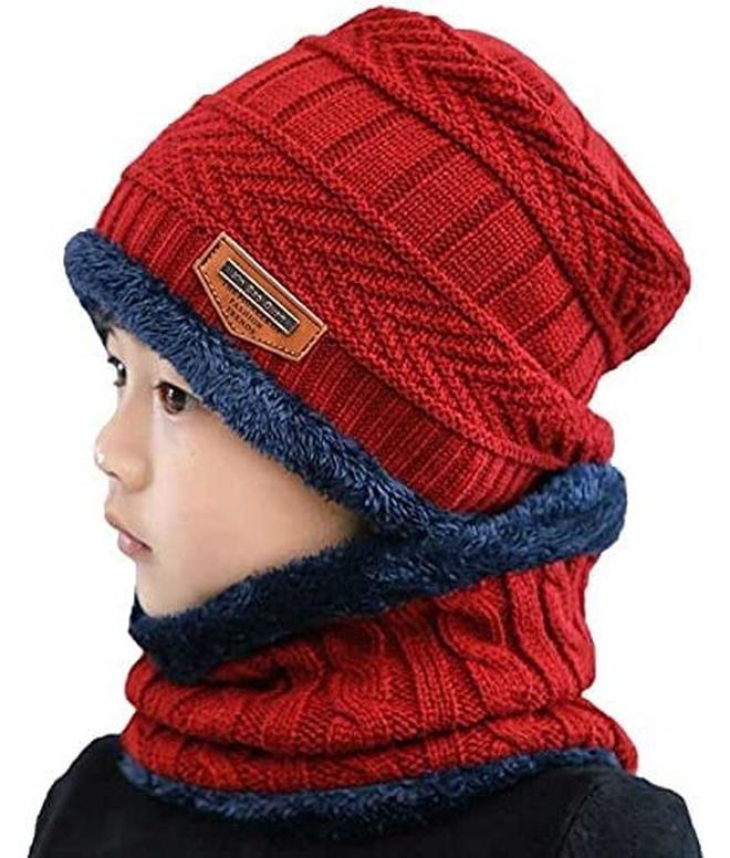 BeFall Kids Warm Winter Beanie Hat & Scarf Set for Boys Girls. Stylish Knit Skull Cap with Fleece Lining, Cold Snow Knit Cap, Air Proof Cap, Ear Warmer Cap, for 5-14 Years Old - Image 1