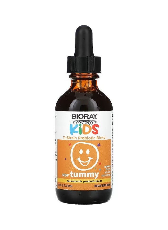 BIORAY Kids NDF Tummy 11 Strain Probiotic Blend Raspberry 2 fl oz 59 ml - Image 2