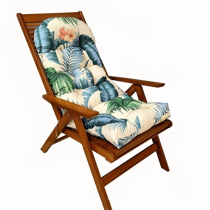 ROCKING CHAIR CUSHION HIGH BACK PATIO CUSHIONS 44X19 INCH WATERPROOF INDOOROUTDOOR FURNITURE CHAIR CUSHIONS PADS WITH STRAPS SEASONAL ALL WEATHER REPLACEMENT LEAF