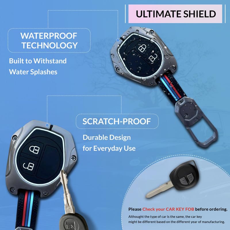 NEODRIFT 'KeyShield' Car Key Cover for Maruti Suzuki Swift (Shape 1, 02 Buttons) (Durable, Stylish, and 360° Protection) - Image 3