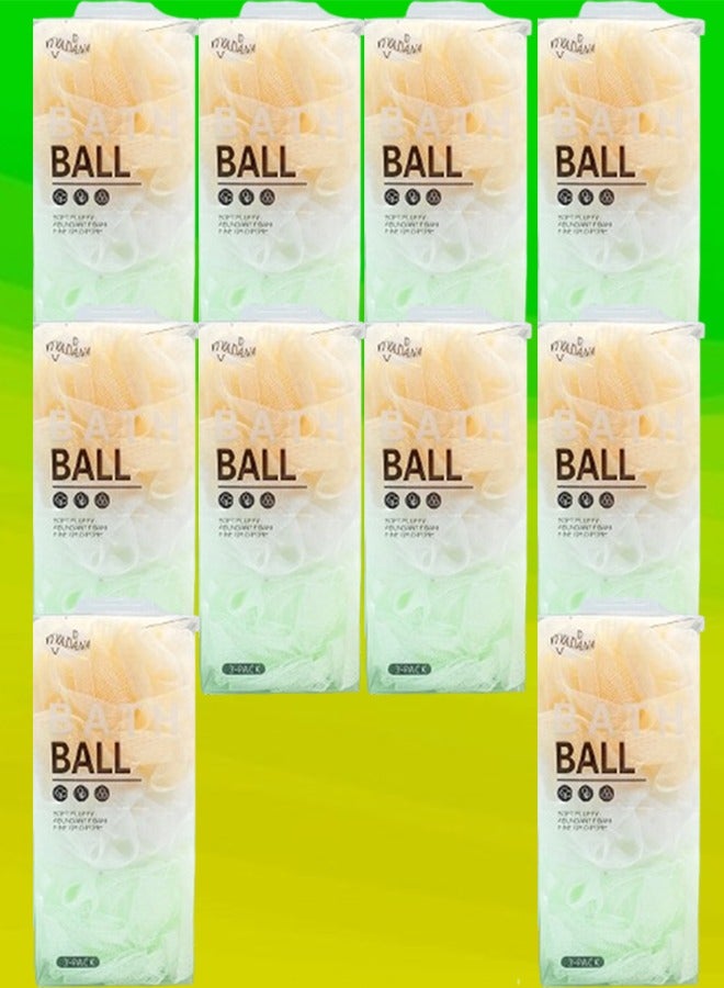 Bath 10 Packages Mesh Bath Sponge Loofah Multicolor 2 Pieces In 1 Pack - Image 1