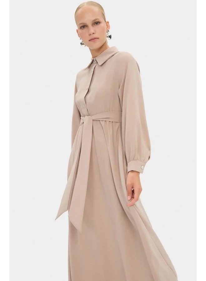 JUNE Belted Maxi Dress