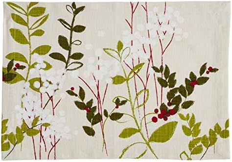 Fennco Styles Fennco Styles Nol Jardin Collection Holiday Botanical Print 14 x 20 Inch Placemats Set of 4  Multicolor Place Mats for Christmas Dinner Family Gathering Special Events and Home Dcor  - Image 2