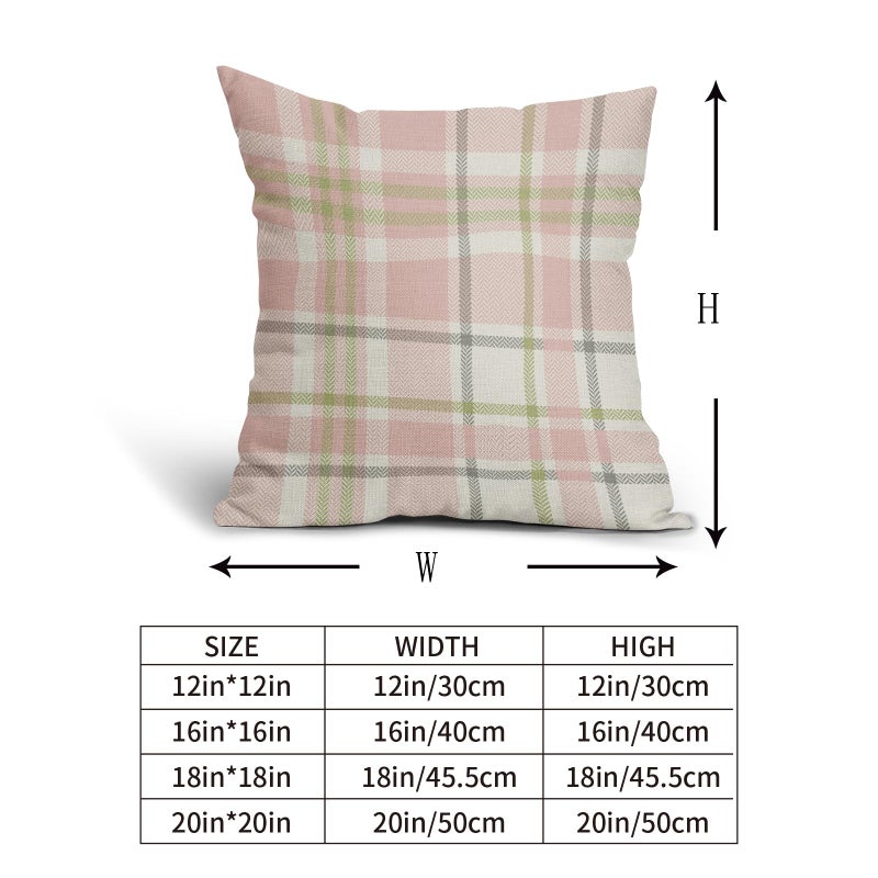 Aytipun Easter Plaid Pillow Covers 18x18 Set of 2 Light Pink Green Grey Buffalo Check Print Spring Holiday Tartan Decorative Pillowcases Outdoor Farmhouse Throw Cushion Case Decor for Couch Sofa Bed - Image 5