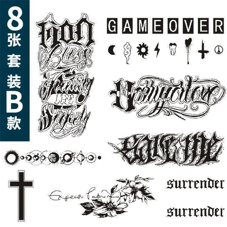Herbal Juice Power-On Key Power-Off Button Tattoo Sticker Robot Ai Icon Geometric Handsome Waterproof Neck - Image 1