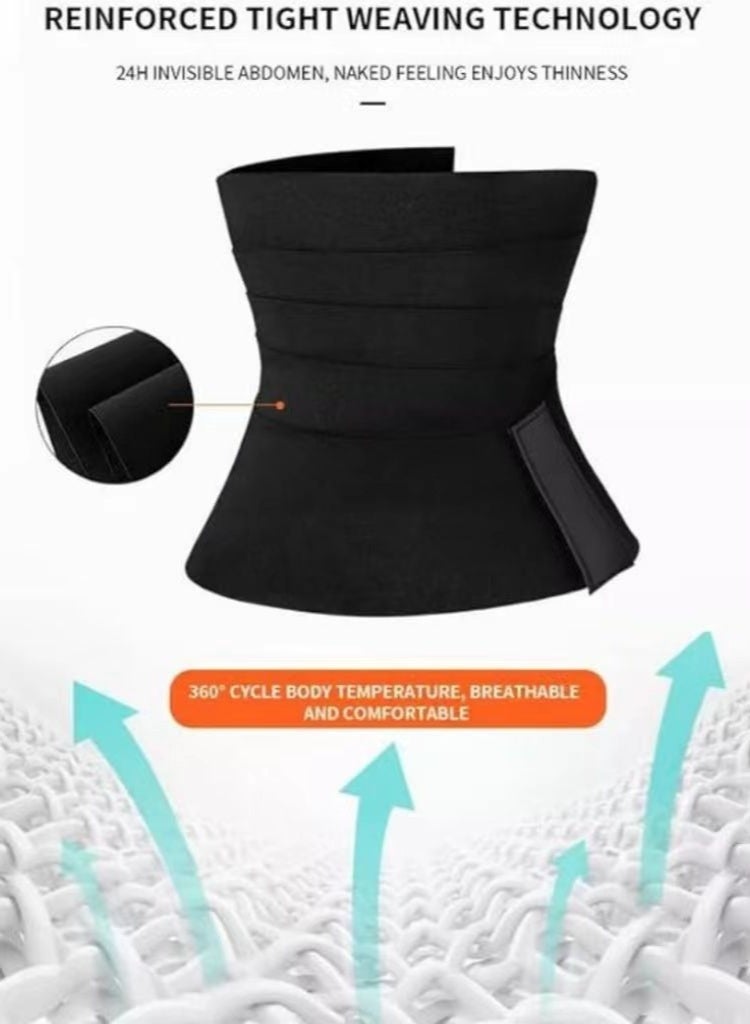 Women Slimming Tummy Wrap Belt, Adjustable Comfortable Back Braces for Lower Back Pain Relief (Black) - Image 2