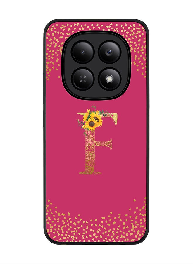 For Xiaomi Redmi Note 15 4G Case,Slim fit Camera Protection, Shockproof Thin Phone cover  - Custom Floral Monogram - F ( Deep Pink )