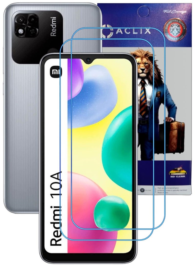 ACLIX 2 Pieces Antistatic ESD Dustproof Premium Quality High Definition Clear Tempered Glass Screen Protector Designed For Xiaomi Redmi 10A - Image 1