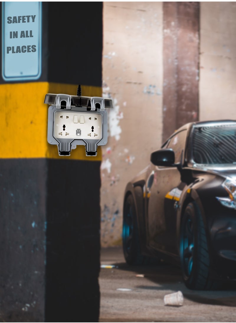 Hassan - Waterproof Double Socket Extension with Long Cable - Image 1