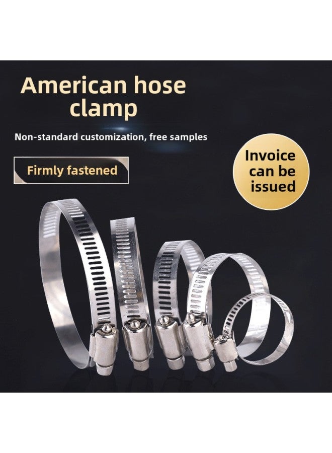 201 Hose Hoop Manufacturers Stainless Steel Hose Hoop Galvanized American Hose Hoop Water Pipe Pipe Pipe Clamp Hoop-Specifications And Models:201 Semi-steel Hose Clamp 21-44(12mm)  - Image 1