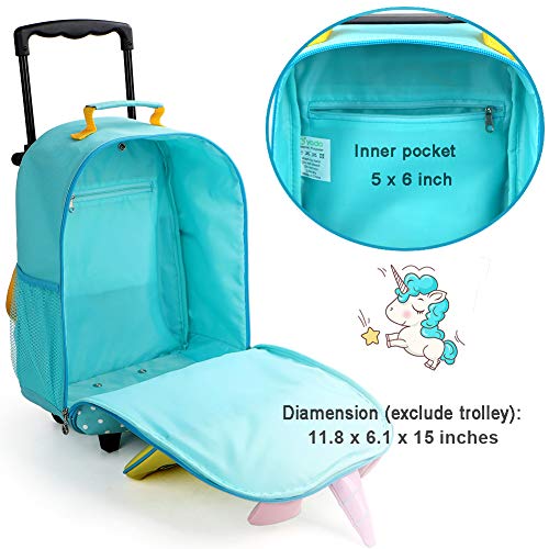 yodo Zoo 3-Way Kids Suitcase Luggage or Toddler Rolling Backpack with wheels, Medium Unicorn - Image 4