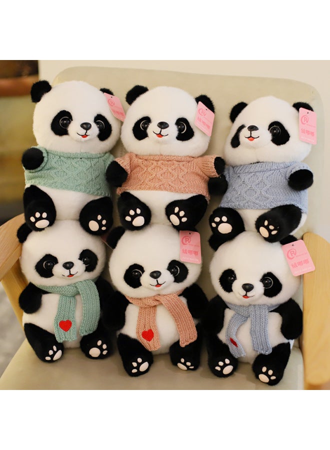 Cute Panda Dolls Wearing Clothes Plush Toys Friend Gifts From Sichuan Travel Souvenir Claw Machine Dolls Soft Short Fur Panda-Specifications:bow Tie-Color:28cm Gift Bag  - Image 2