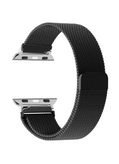 Generic Stainless Steel Milanese Loop Compatible with Apple Watch Band 46mm 42mm 44mm 45mm 49mm men and women, Mesh Loop Magnetic Clasp Replacement for iWatch Bands 10 , Black  - Image 2