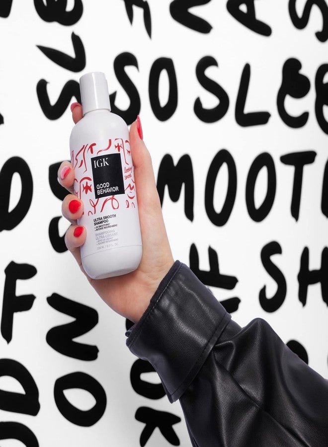 IGK GOOD BEHAVIOR Ultra Smooth Shampoo | Frizz Control + Hydrates + Shine | Vegan + Cruelty Free | 8 Oz - Image 2