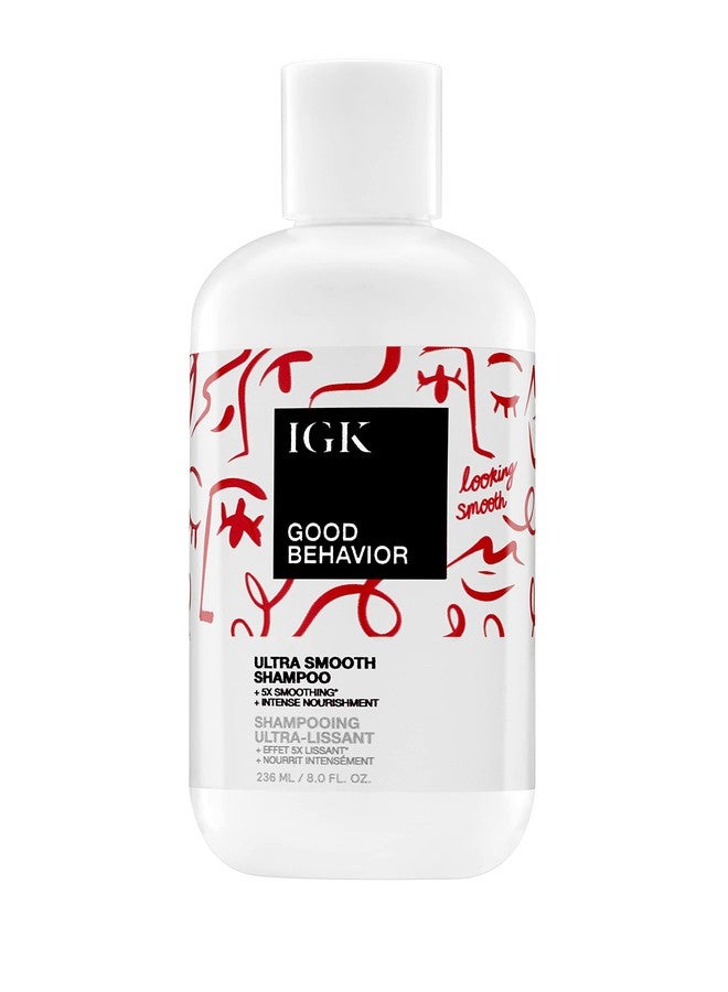 IGK GOOD BEHAVIOR Ultra Smooth Shampoo | Frizz Control + Hydrates + Shine | Vegan + Cruelty Free | 8 Oz - Image 1