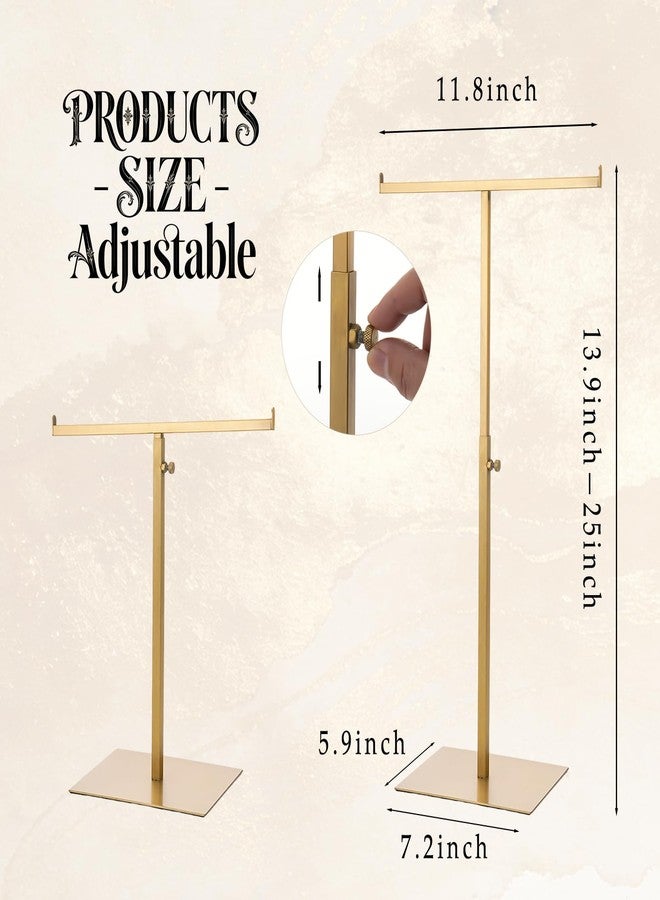 MCKECHSION Purse Display Stand Jewelry Towers 2 Packs Stainless Steel Bag Stand Tabletop Adjustable Height Double Hook Hanging Jewelry Stands for Necklaces Organizer Home Store Boutique (Anti-fingerprint) - Image 4