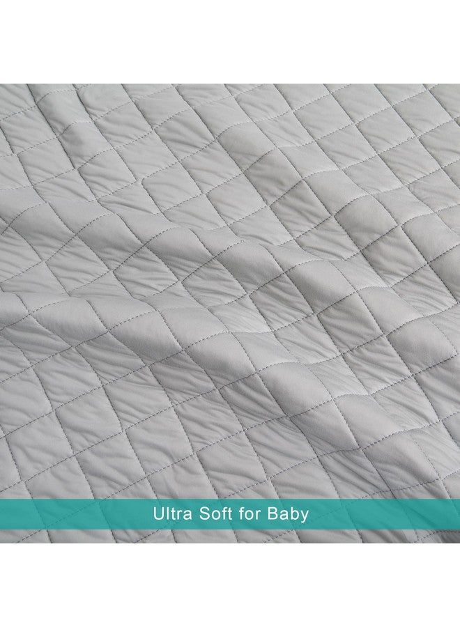 Biloban Toddler Blanket for Daycare, Baby Crib Nap Blankets Comforter, Quilted Kids Cot Bed Blanket 30"x40", Soft Throw Blanket for Kids, Lightweight Grey Swaddle Blanket Boys & Girls - Image 3