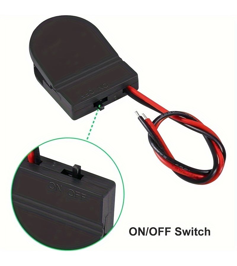 10pcs Single Slot Battery Holder Case With On Off Switch For 3V 12V 24V - Image 4