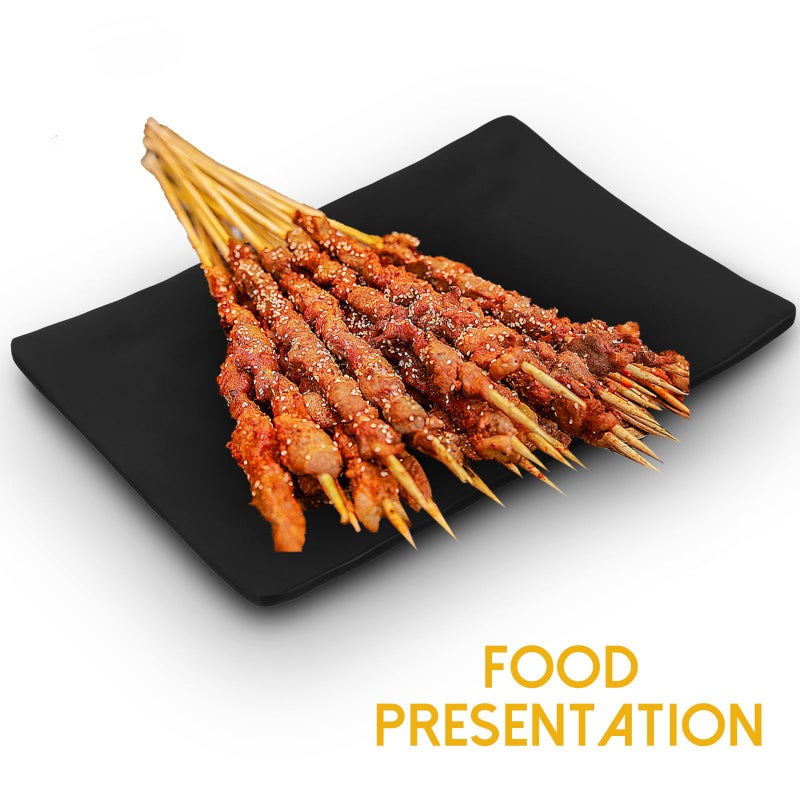 Black Frosted 8 Inch Rectangular Sushi Plate Japanese Sashimi Serving Dish For Home And Restaurant - Image 4