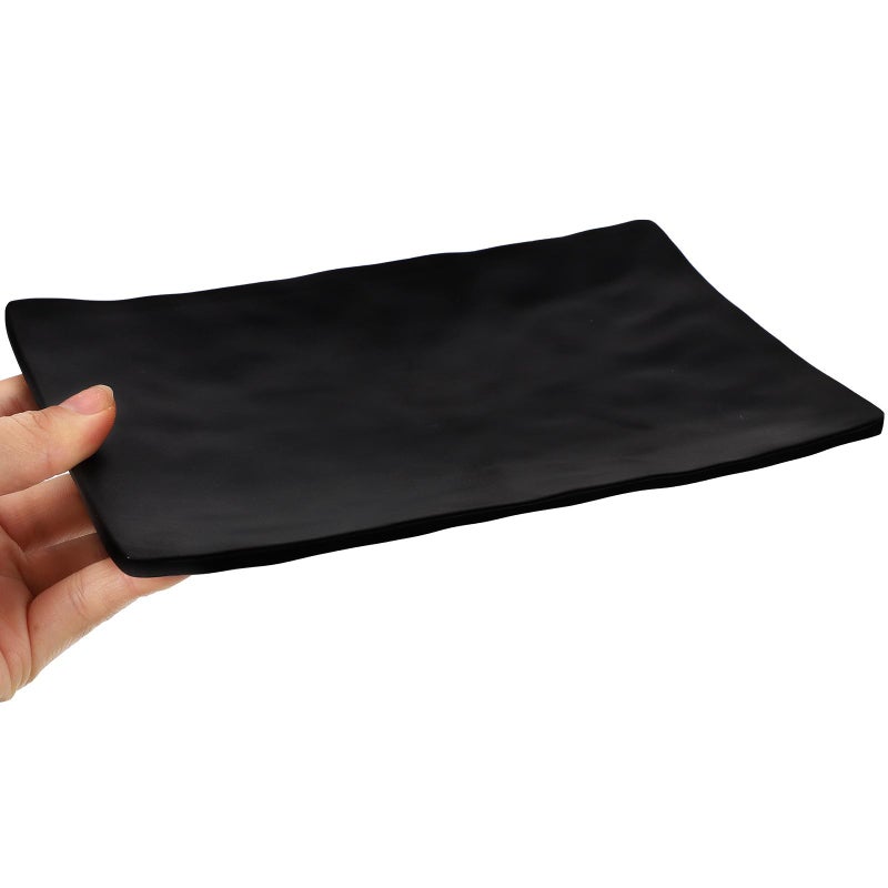 Black Frosted 8 Inch Rectangular Sushi Plate Japanese Sashimi Serving Dish For Home And Restaurant - Image 5