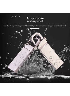 Generic USB Flash Drive High-speed 3.0 Creative Metal USB Flash Drive 64G Gift Car 128G USB Flash Drive Lettering Logo-Color:Silver-Capacity:USB3.0-128GB  - Image 3