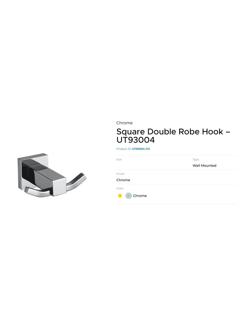 Utopia Kitchen UTOPIA Square Double Robe Hook, Chrome - Image 1