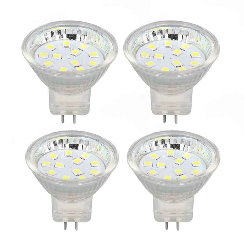 4 قطع مصباح LED MR11 12 مصباحًا إضاءة 2 واط 300 لومن مصباح إضاءة محددة قاعدة دبوس مزدوج مصباح إضاءة مناظر طبيعية أبيض بارد 6000 كلفن - Image 1
