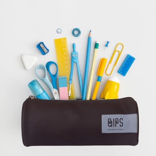 QIPS Pencil Pouch for Kids & Adults | Cylindrical PU Coated Zip Case | Stylish Stationery Bag for School, College & Office | Water-Resistant & Durable (Dark Brown) - Image 4
