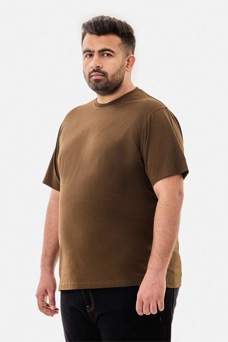 سنيتش تيشيرت قطن % مقاس كبير بقصة عادية