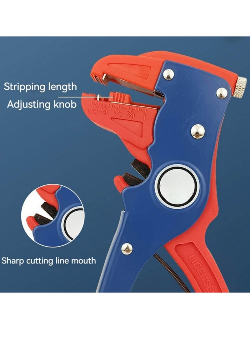 2 in 1 Multifunctional Self Adjusting Wire Stripper With Scale Crimper Cable Cutter Pliers Auto Wire Stripper and Cutter Adjustable 10-24 AWG Electrical Cable Wire Stripping Tool for Electrician - Image 4