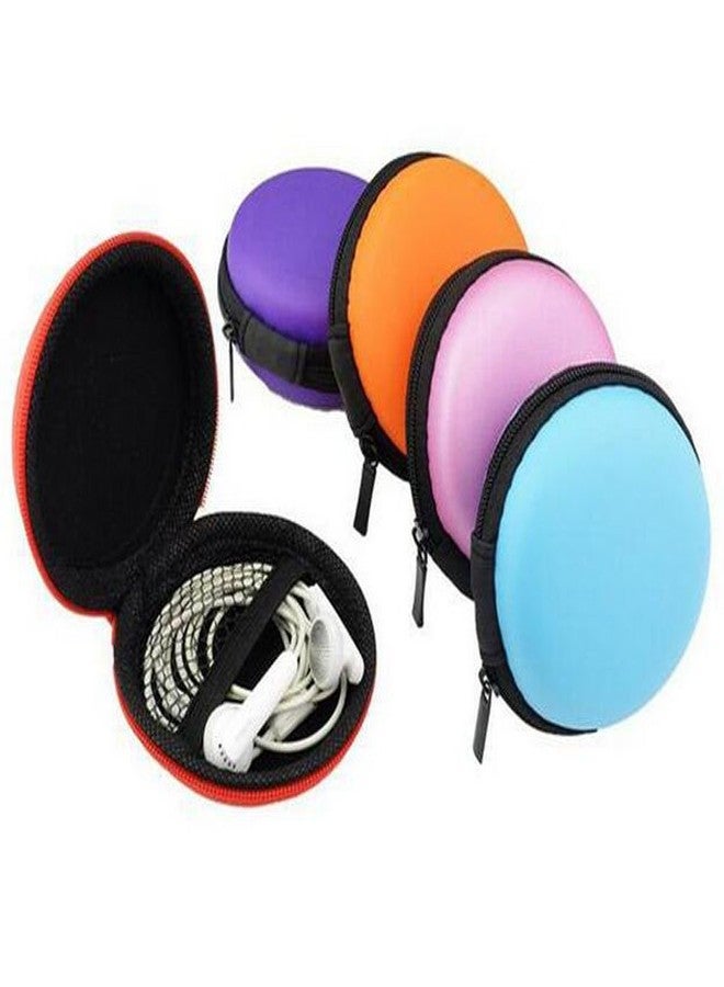 ericotry 6Pcs Earbud Cases Small Round Pocket Earbud Travel Carrying Case Headset Cases Earphone Headphone Cable Jewelry Storage Container Bag Hard EVA Headphone Box (Random Color) - Image 1