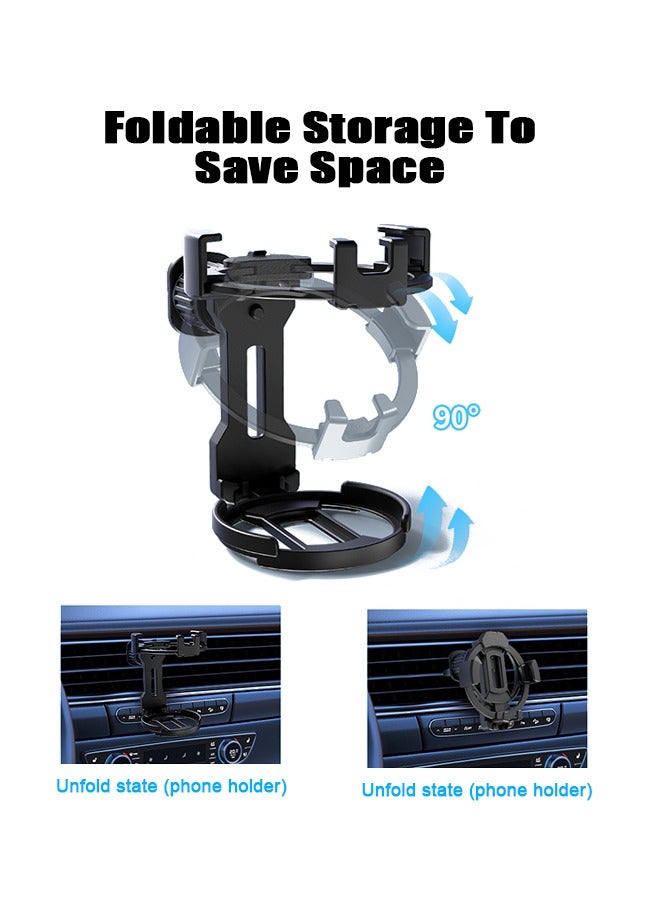 Car Cup Holder & Car Phone Holder for Air Vent,2 in 1 Multifunctional Drink Holder for Car,Universal Adjustable Car Water Bottle Holder Car Interior Accessories - Image 5