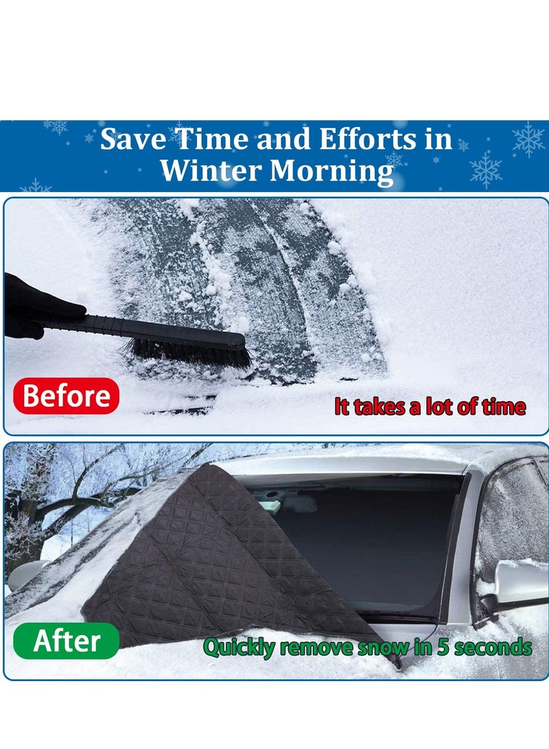 Car Windscreen Cover, Ultra Thick Windscreen Cover, Heavy Duty Ultra Thick Protective Windshield Ice Cover Snow Frost Dust Sun Shade Protector 4 Layers in All Weather(Large Size 193 * 126cm) - Image 4