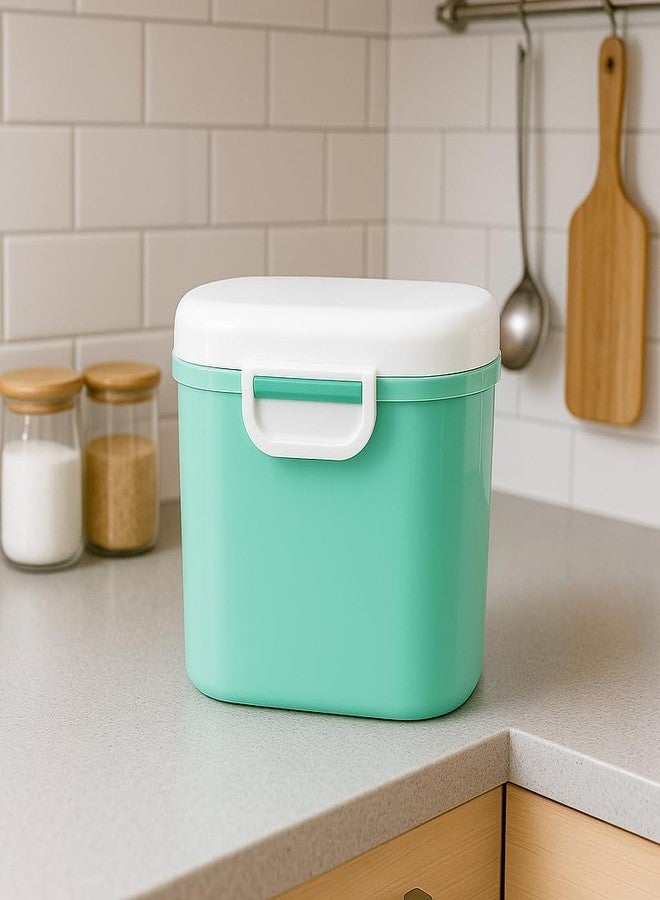 GUCHIGU Silicone Baby Milk Powder Dispenser Box with Scoop, BPA-Free Double Layer Formula Container, Food Grade Snack Storage for Kids & Travel (400 ML, PB2125 Green) - Image 2