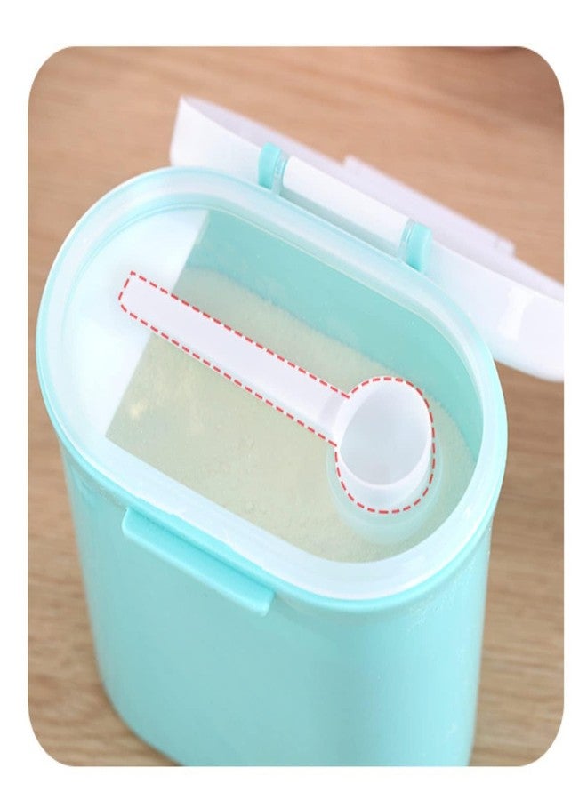 GUCHIGU Silicone Baby Milk Powder Dispenser Box with Scoop, BPA-Free Double Layer Formula Container, Food Grade Snack Storage for Kids & Travel (400 ML, PB2125 Green) - Image 3